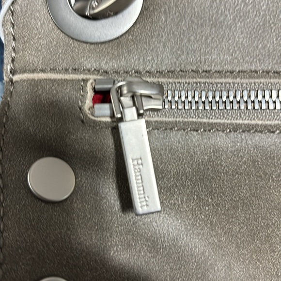 NWT Hammitt Tony Medium Pewter Brushed Silver Leather Crossbody Bag - Picture 2 of 12